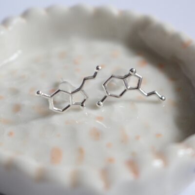 Cercei argint molecula serotonina Beatrix Color