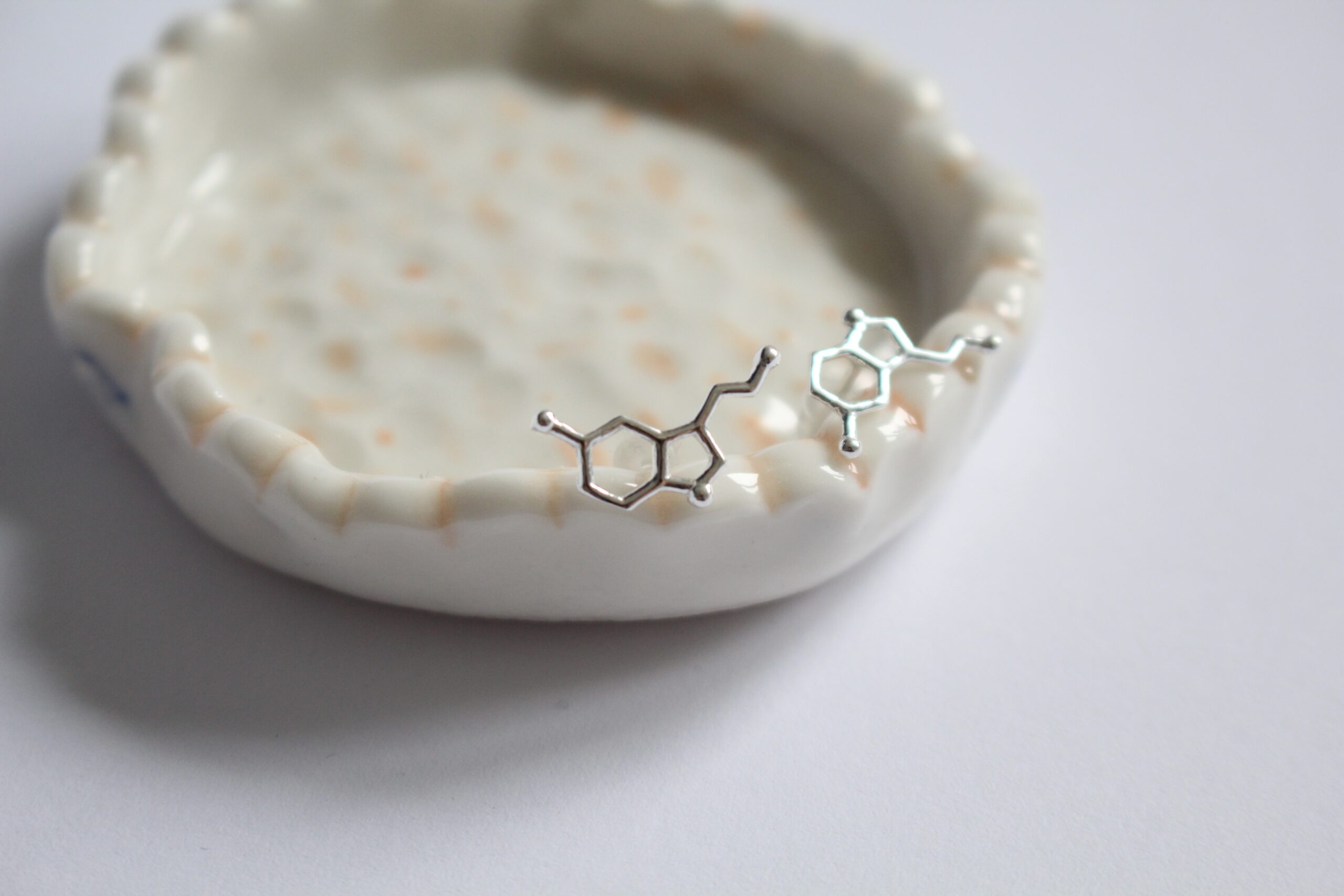 Cercei argint cu molecula serotonina Beatrix Color